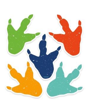 Dino-Mite Floor Stickers - 10cm x 13cm (2pk)