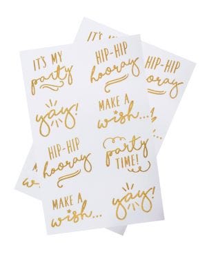 Pick &amp; Mix Pastel Gold Foiled Temporary Tattoos