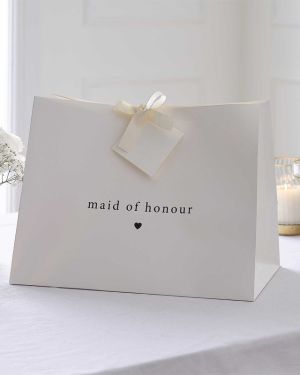 White &#039;Maid of Honour&#039; Paper Gift Bag - 27.5cm 36.3cm