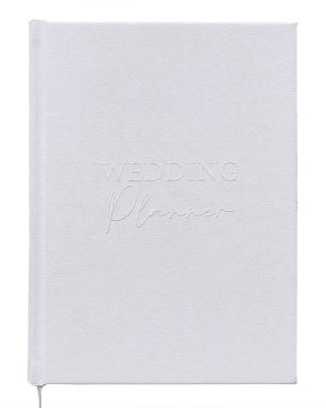 White Embossed Wedding Planner - 22cm x 15cm