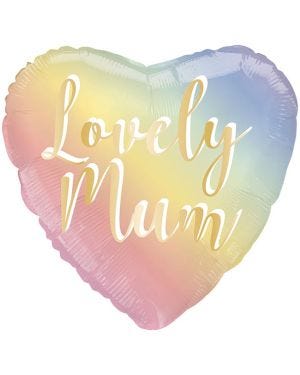 Lovely Mum Ombre Heart Balloon - 18&quot; Foil