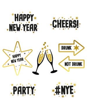 Happy New Year Window Stickers (8pk)