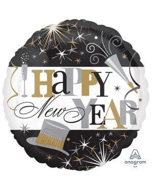 Elegant Happy New Year Balloon - 18&quot; Foil