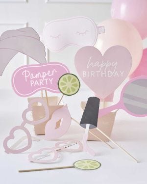 Pamper Party Photo Booth Props (10pk)