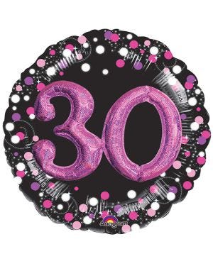30th Birthday Pink Sparkling Celebration 3D Multi- Balloon - 32&quot; Foil