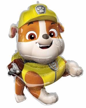 Paw Patrol Rubble Supershape Balloon - 32&quot; x 25&quot; Foil