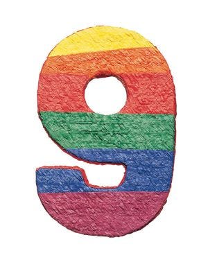 Number 9 PiÃ±ata - 53cm x 38cm