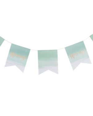 Pick &amp; Mix Hooray Mint Ombre Flag Bunting - 3m