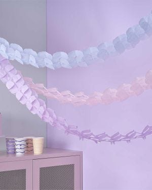 Pastel Wave Tissue Paper Garland - 2.8m