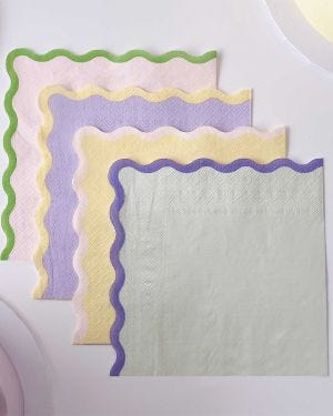 Pastel Wave Paper Napkins - 33cm (16pk)