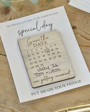 Rustic Romance Wooden &#039;Save the Date&#039; Magnets (10pk)