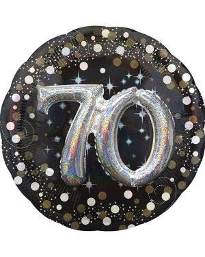 Gold Sparkling Celebration 70th Birthday Pop Balloon - 28&quot; Foil 