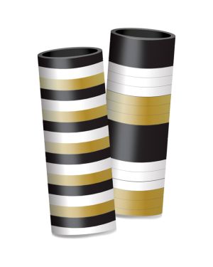 Black, White and Gold Streamers (2pk)
