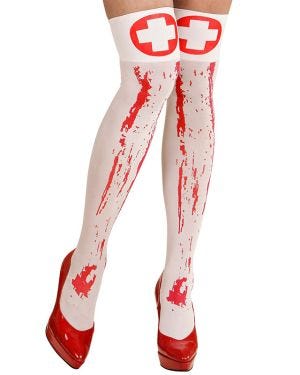 Bloody Over The Knee Nurse Socks - XL