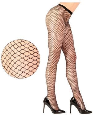 Black Wide Fishnet Tights - Adult