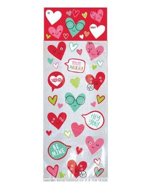 Heart Face Plastic Party Bags (20pk)