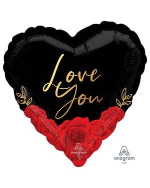 Love You Romantic Roses Balloon - 18&quot; Foil