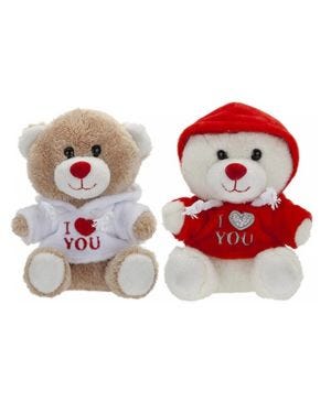 I Love You Bear with Hoody - 13cm