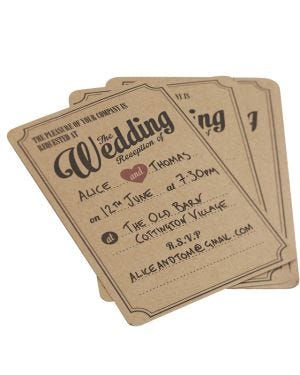 A Vintage Affair Wedding Reception Invitations