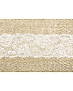 Jute Lace Table Runner - 2.75m x 28cm