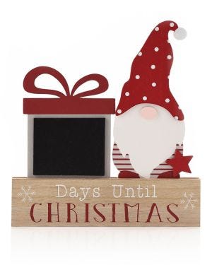 Wooden Santa Countdown Plaque - 22cm