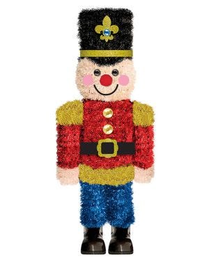 3D Tinsel Nutcracker Decoration - 37cm