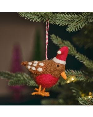 Tree Decorations - Felt Festive Robin