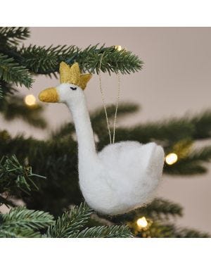 Tree Decorations - Felt White Swan