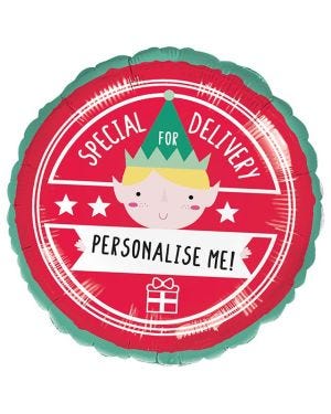 Personalisable Write On Elf Arrival Balloon - 18&quot; Foil