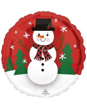 Smiley Snowman Christmas Balloon - 18&quot; Foil